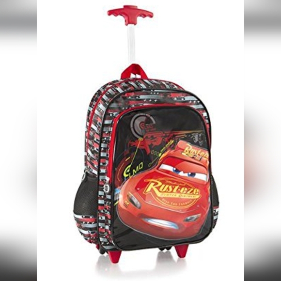 Disney Kids Rolling Back Pack Luggage - Lightning McQueen By Heys - Picture 1 of 17